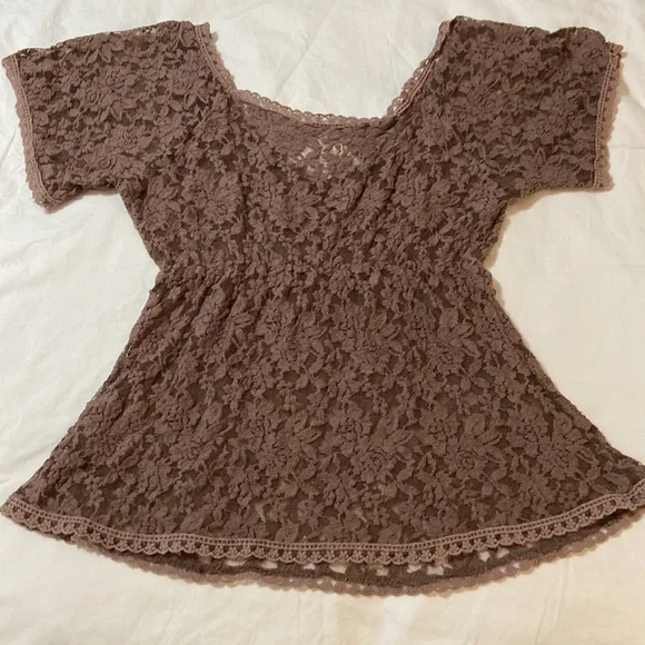 Rod’s Western Wear brown lace shirt women’s large - Picture 10 of 10